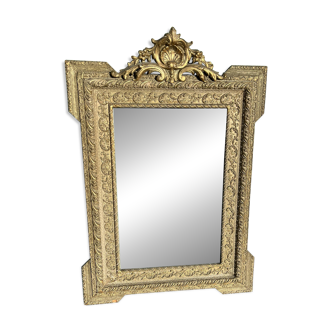 Miroir ancien style Napoléon III Cadre doré richement sculpté, époque XIX
