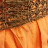 Ceiling lamp made of satin fabric and crystals, Spain, 1940