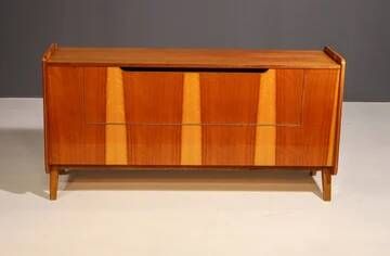 Mid-century walnut dresser by František Jirák, storage cabinet, 1970s