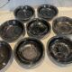 Vallauris service, the pottery of the great oak. Black metal glazed ceramics.