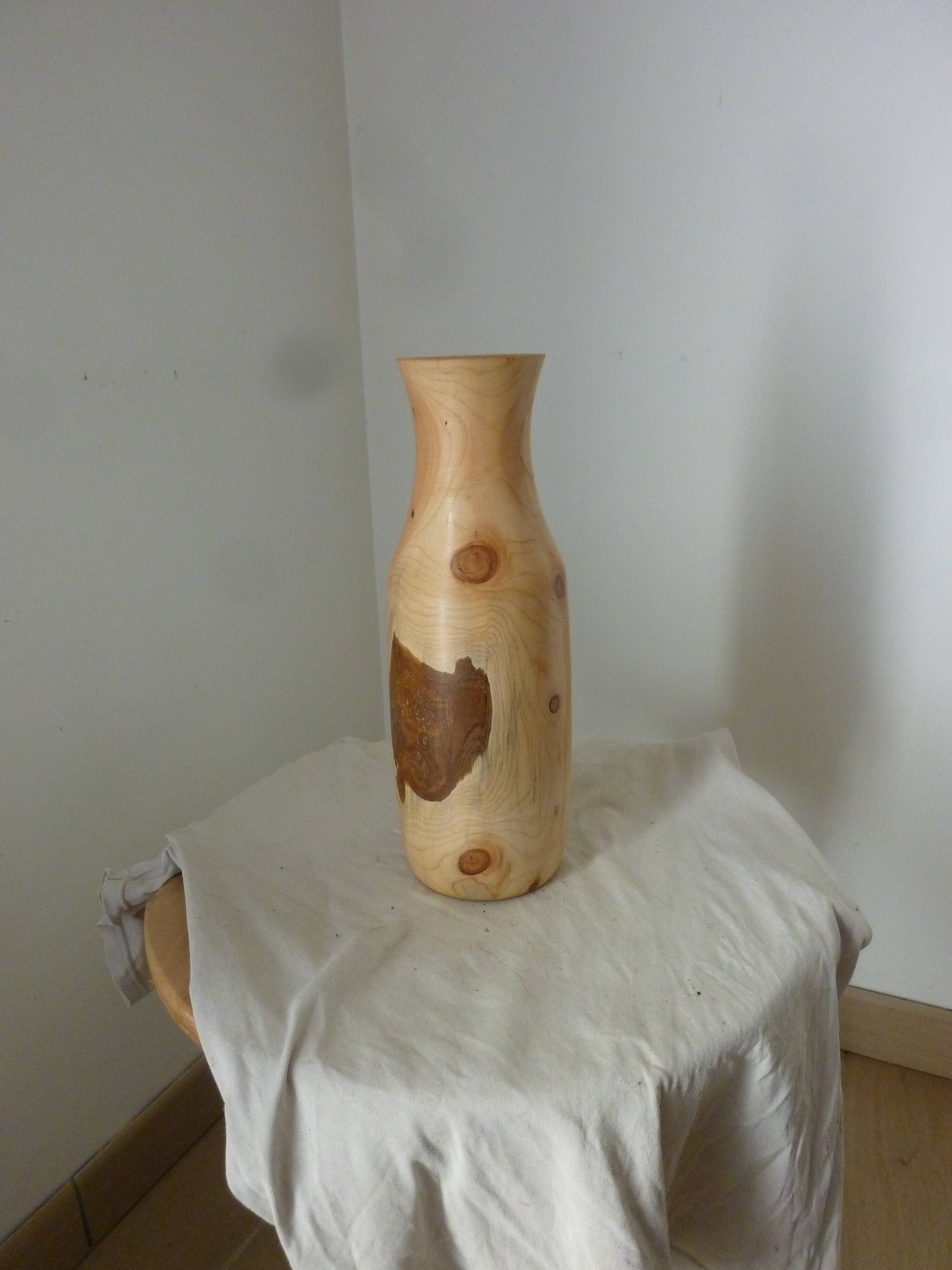 wooden vase