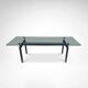 Table à manger en verre et métal LC6 par Le Corbusier et al. pour Cassina années 1990