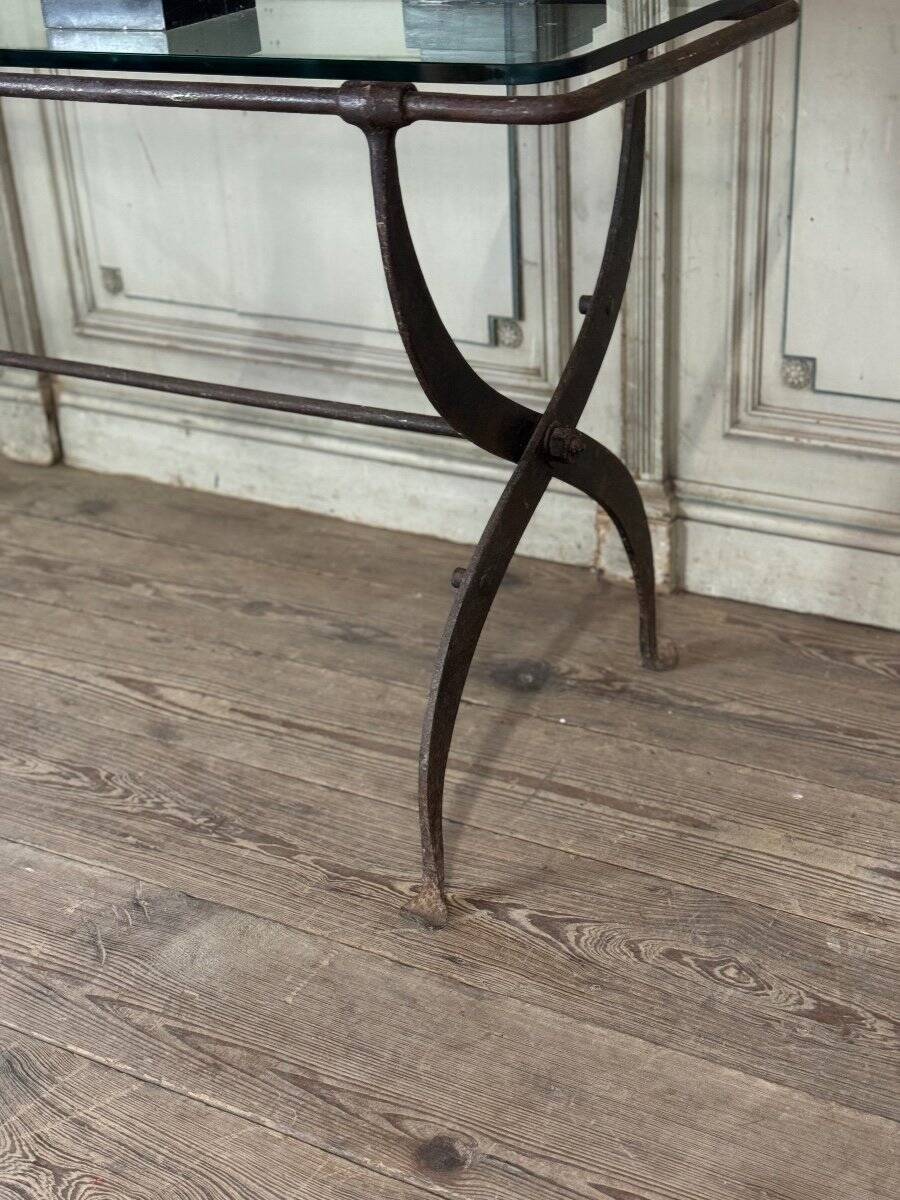 Wrought iron workshop table from around 1900