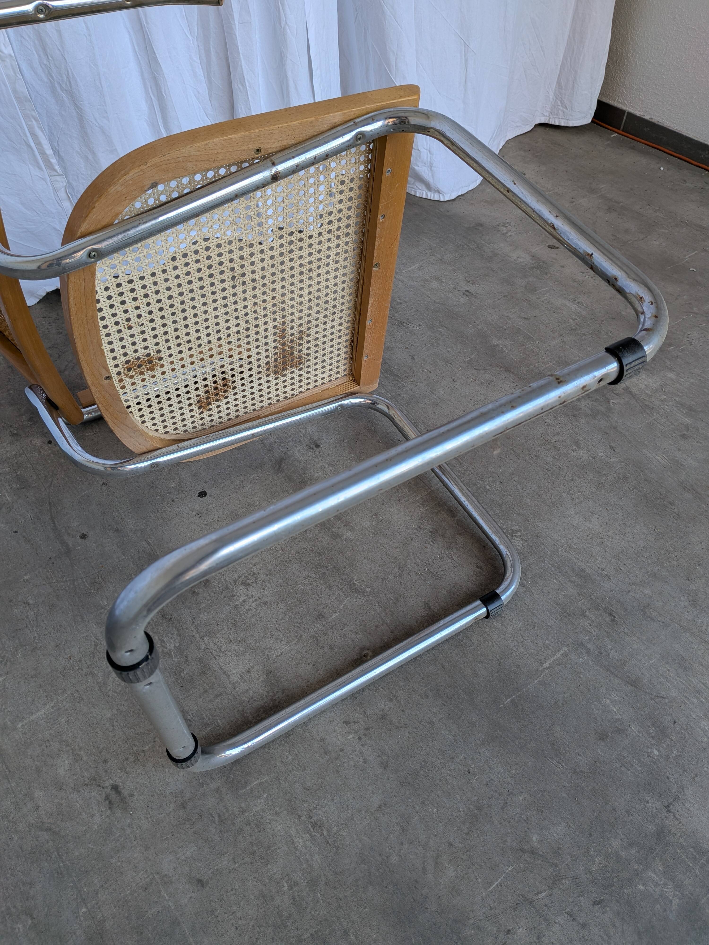 Vintage Cesca Cane Chair: 1970s Italian Mid-Century Modern Armchair
