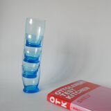 set of 4 art deco turquoise water glasses 1930