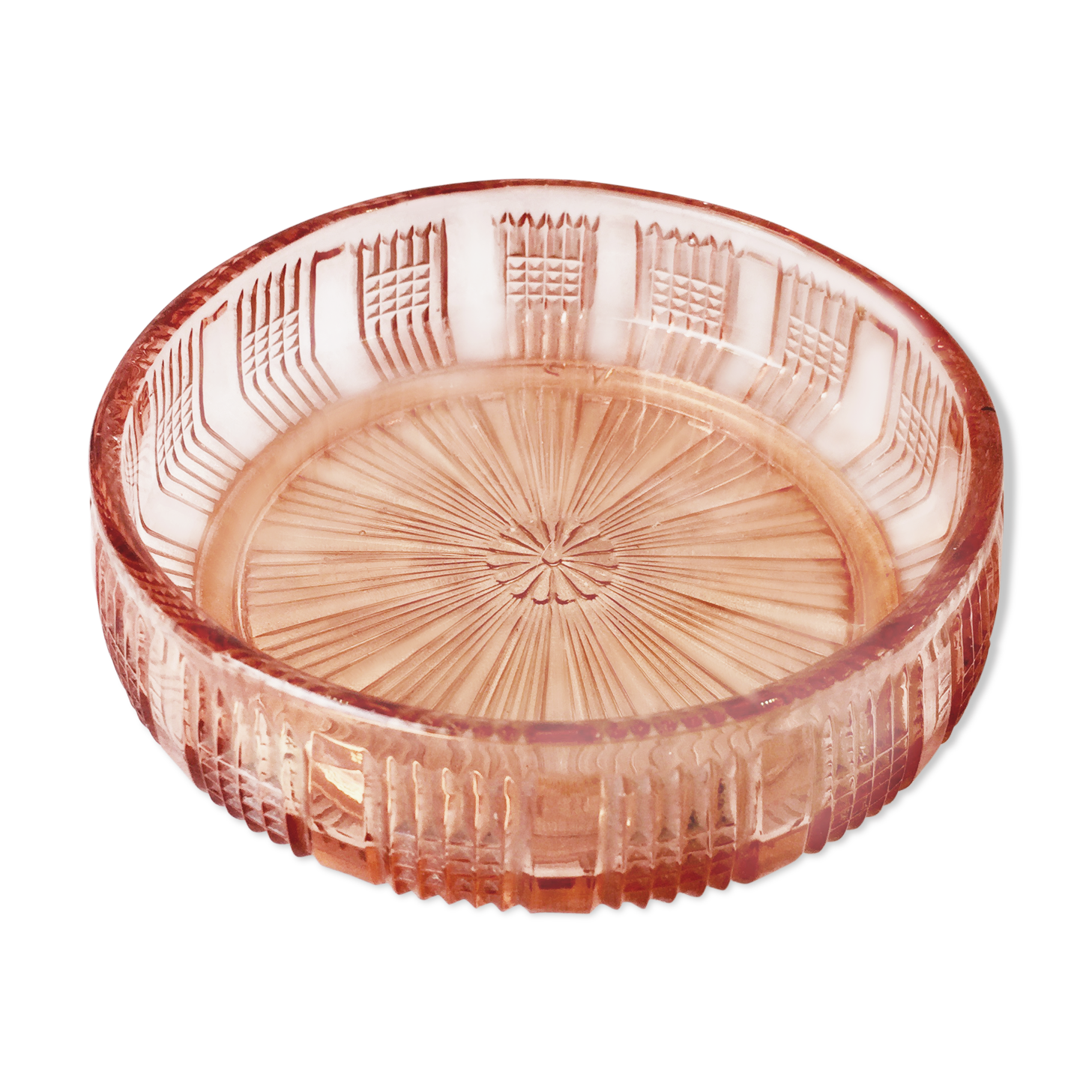 Pink glass trinket bowl