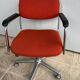 Fauteuil orange à roulettes Eurosit vintage 70’