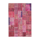 Hand-knotted oriental overdyed 198 cm x 294 cm pink patchwork carpet