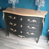 Chest of drawers Louis XV style black