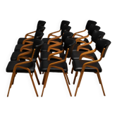 Ensemble de 12 chaises, Ludvík Volák, années 1960-1970, Tchécoslovaquie