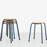 Stool vintage beech gray