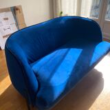 Blue velvet sofa Liu Jo - pebble model
