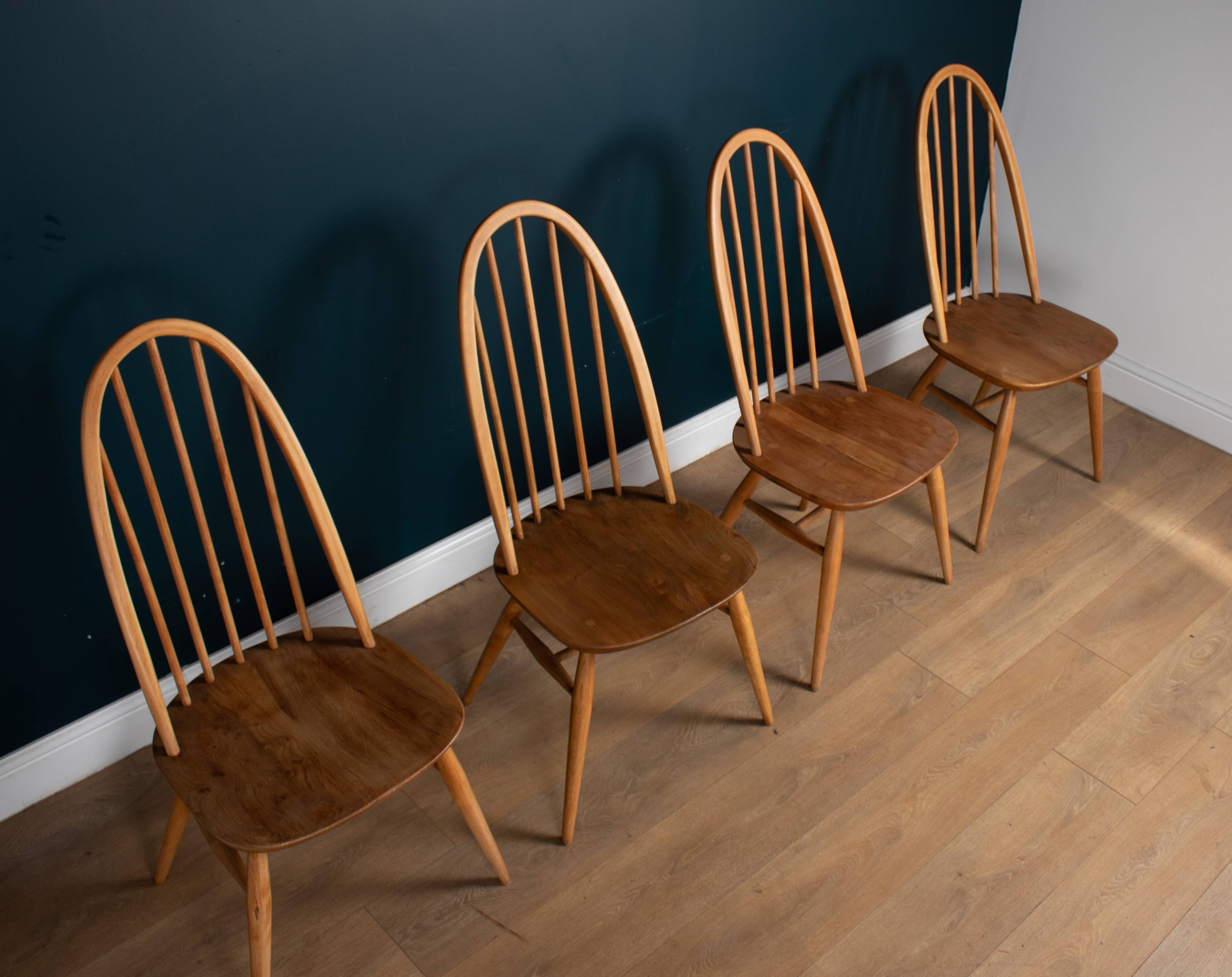 Restored Vintage Retro Ercol 1960s 384 Round Dining Table & 4 370 Windsor Arm Chairs Regular price