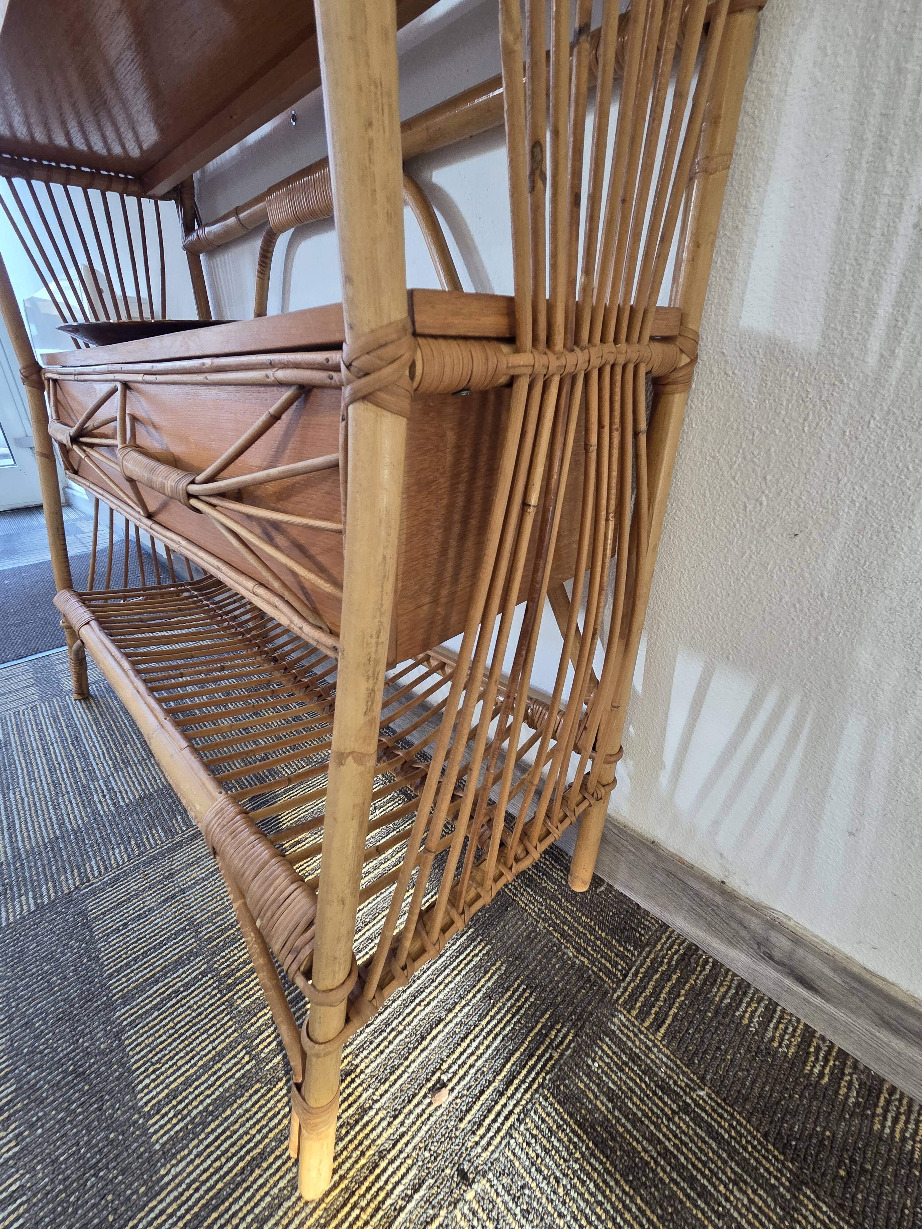 Rattan shelf – 1960s