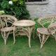 Pair of vintage rattan peacock armchairs