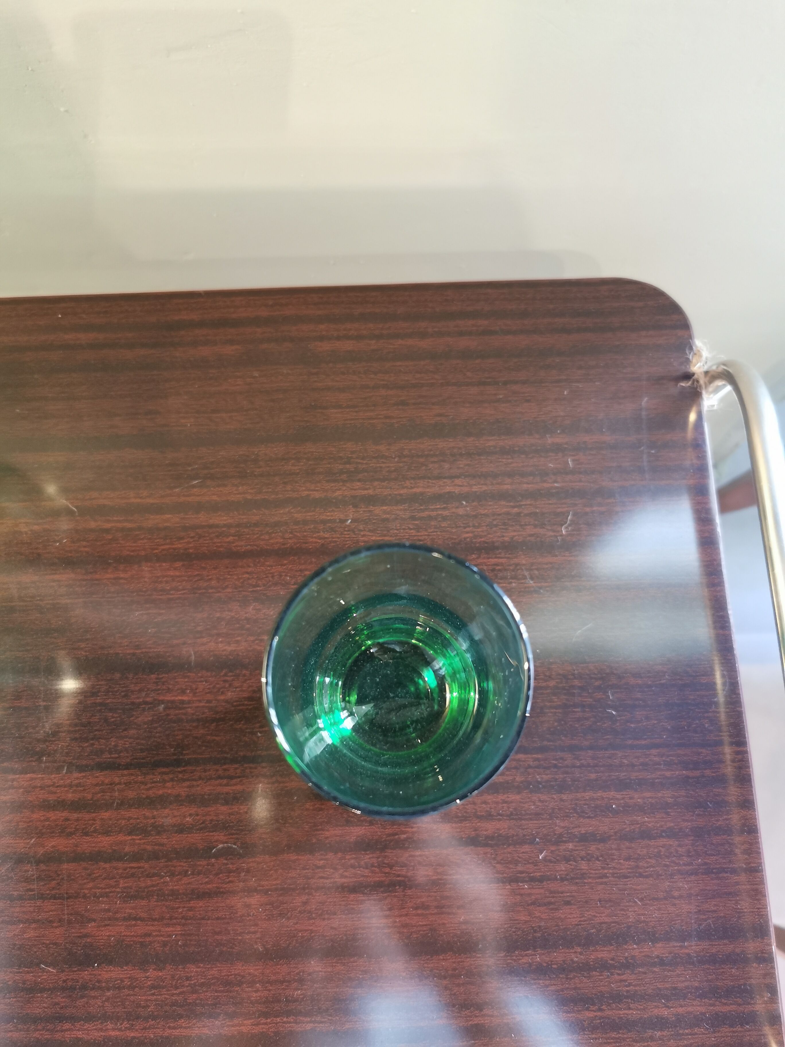 Set of 6 large vintage green glasses