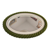 Miroir années 60/70 corde Vert plastique et corde