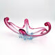 Large organic Murano sommerso bowl - Aquamarine blue and pink