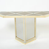 Console chrome laiton verre opalin noir de romeo rega 1970