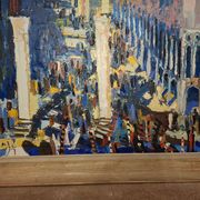 Important oil on canvas depicting the Piazzetta in Venice.