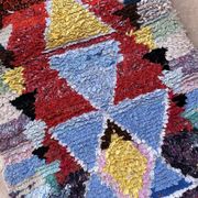 Tapis Berbère Boucherouite coloré - 81 x 190 cm