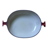 Plat Le Creuset par Enzo Mari, en fonte rouge, années 70