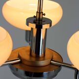 Lustre Art Déco Bauhaus chromé de Napako, ancienne Tchécoslovaquie, 1940