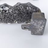 Pair of Hand-Blown Murano Glass Spiral Door Handles with Silver Dust, 1960s