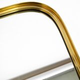 Small solid Mid Century brass wall mirror by Münchener Zierspiegel