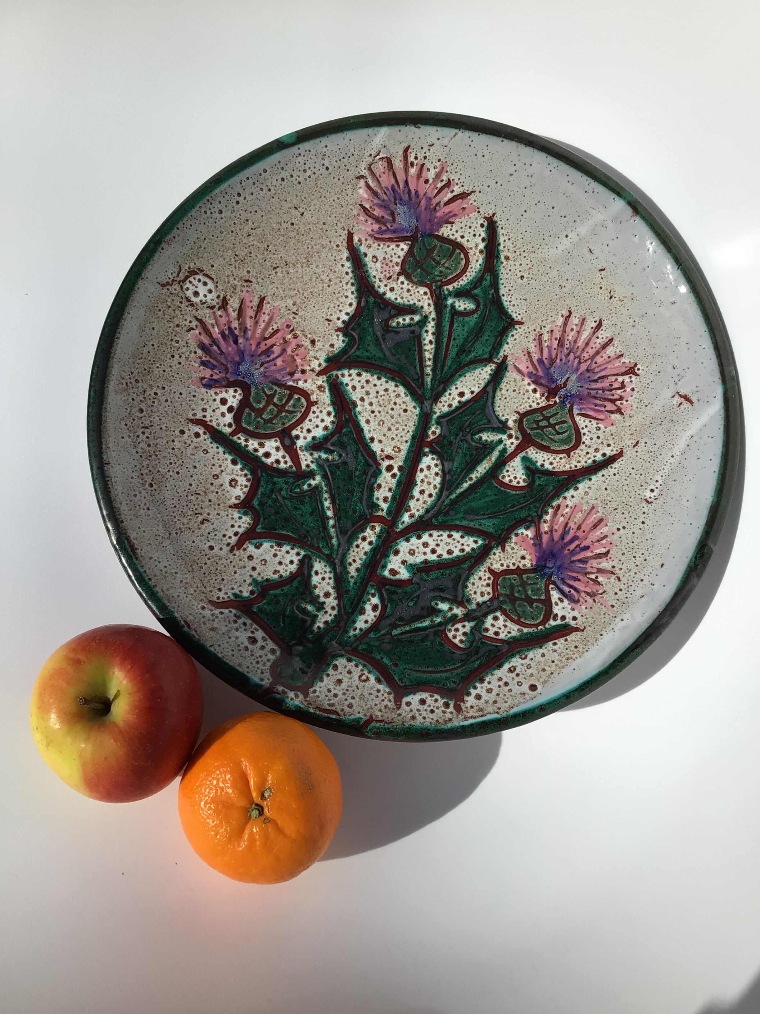 Dish Vallauris decoration thistles diameter 29.5cm