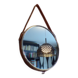 Vintage mirror with leather