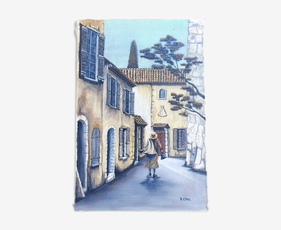 Peinture toile village de Provence