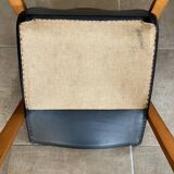 Hugues Steiner Bow Wood armchair in beech and black skai