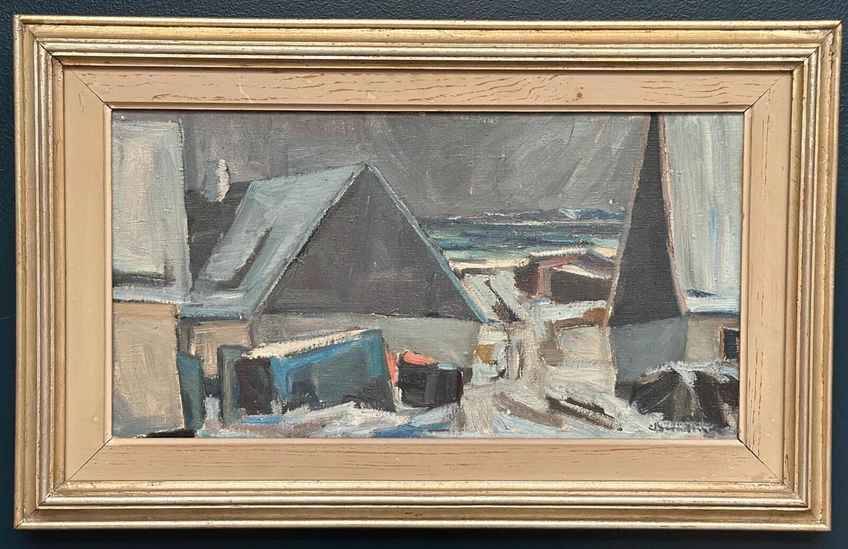Swedish Oil On Canvas – “Abstract Landscape” By Carl Berndtsson