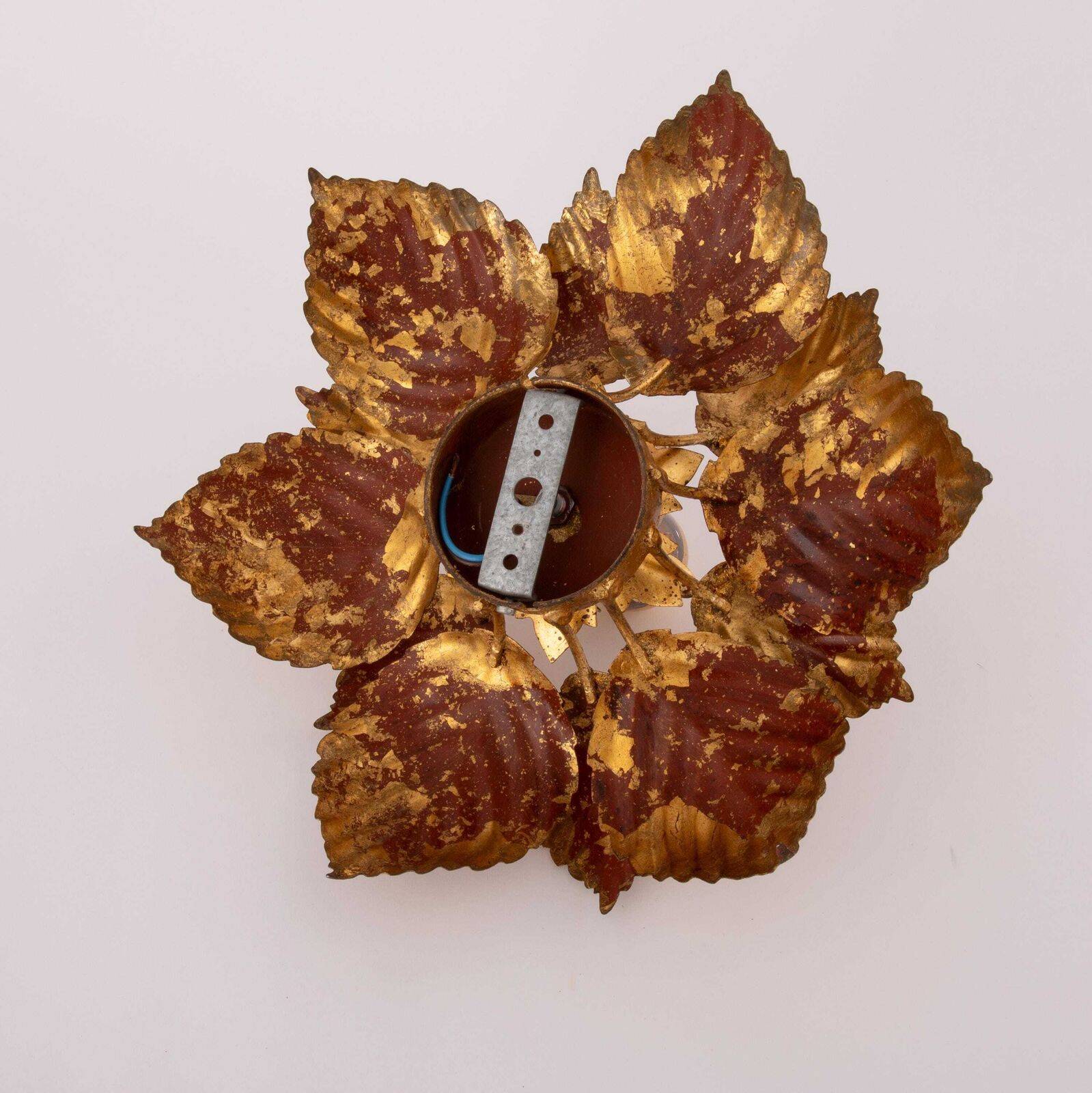 Vintage Italian Gold Leaf Flush Mount Or Wall Sconce