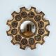 Spanish Zodiac Sunburst Mirror with Sculpted Red Giltwood Frame, Arnolfini, 1950s