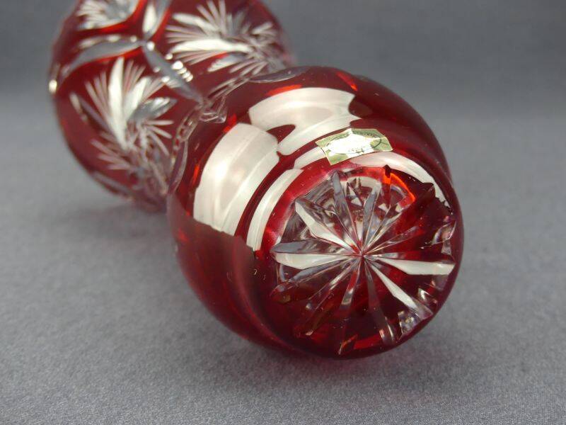 Cut crystal vase from Bohemia