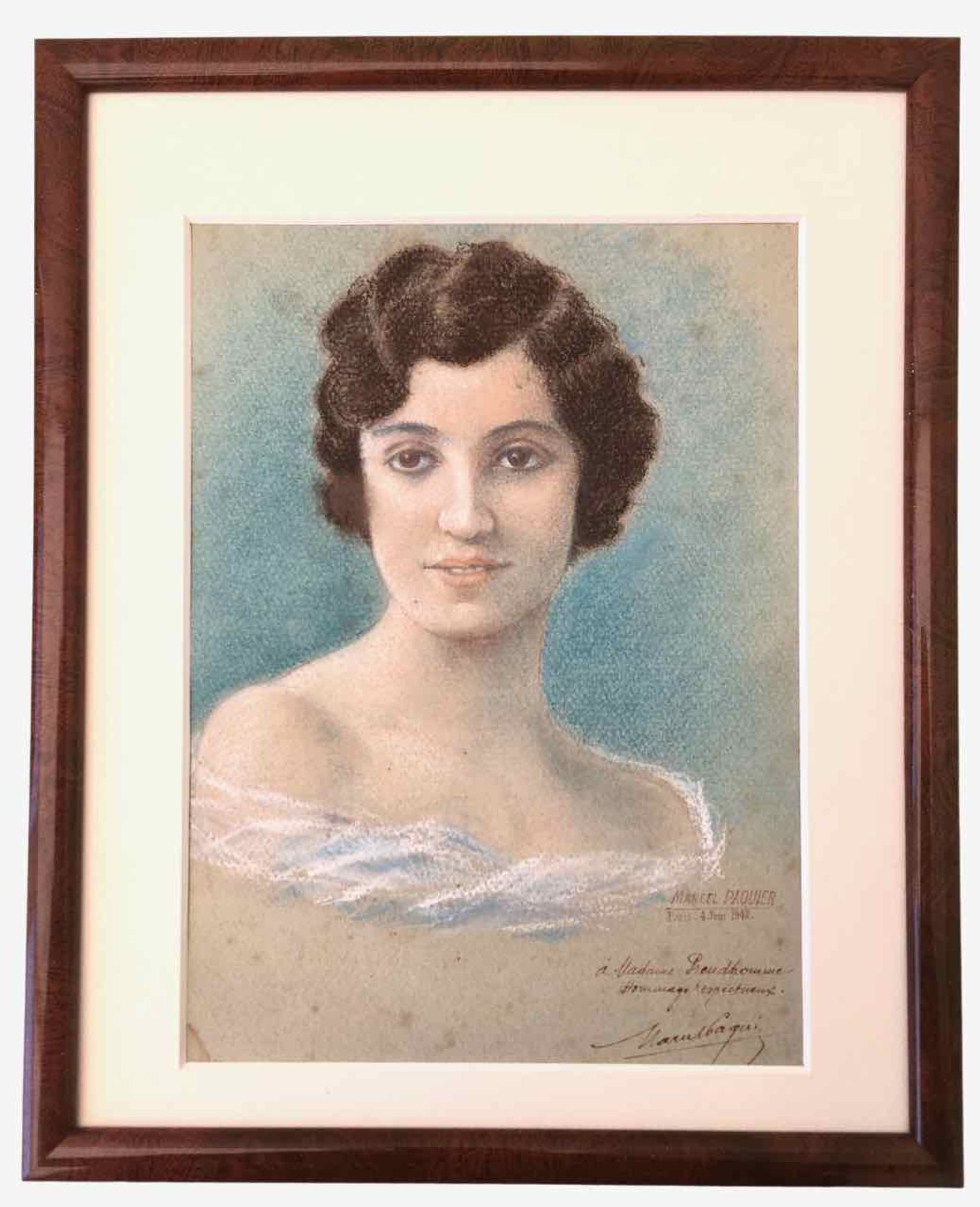 Portrait hommage de 1942 au pastel