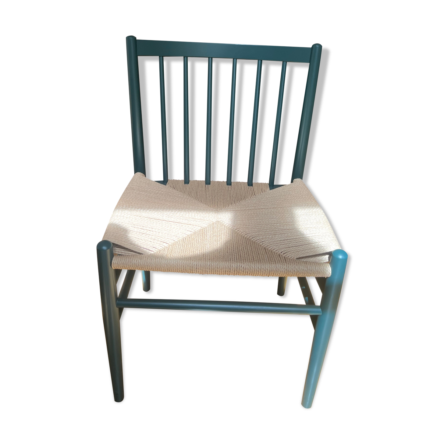 Wooden chair, FDB Mobler J80 forest green