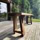 Restored antique carpenter's workbench in solid oak - 245 cm