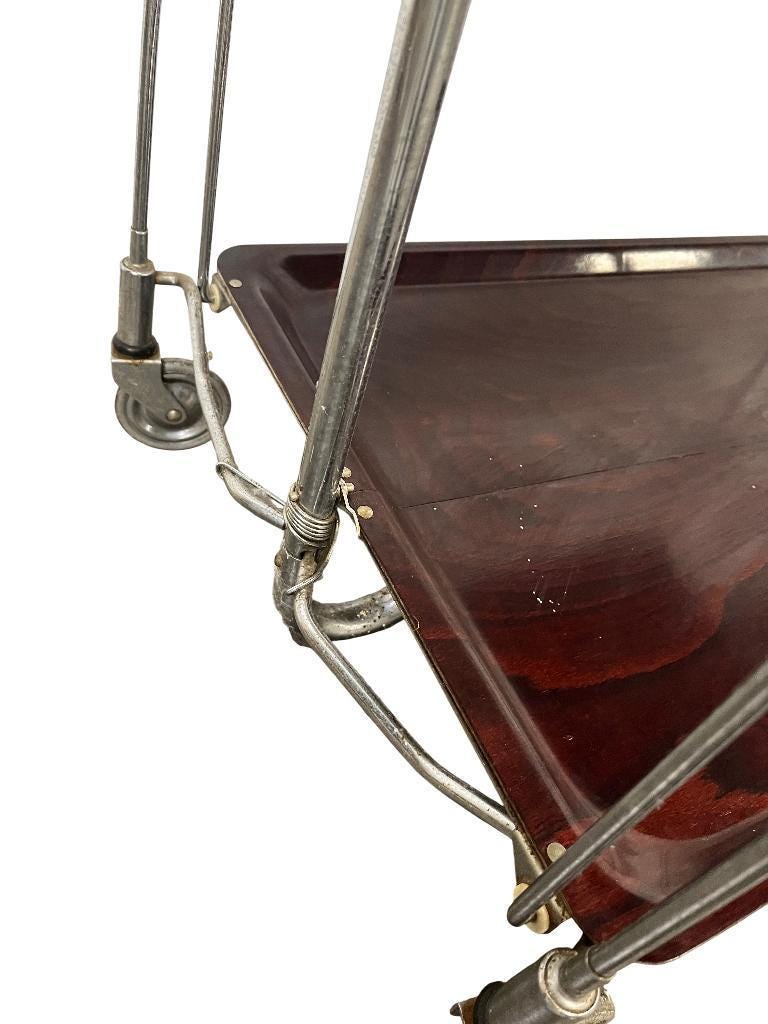 Vintage folding side table / bar cart / side table