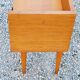 Vintage bedside table of the 50s in blond oak bobbin feet