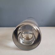Vase rouleau en verre fumé