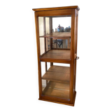 Vintage art deco wooden display case with mirrored back