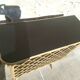 Bar en rotin, bambou et simili cuir noir