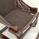 Chaises longues en cuir marron des années 1970 par Ake Fribytter pour Nelo Suède.