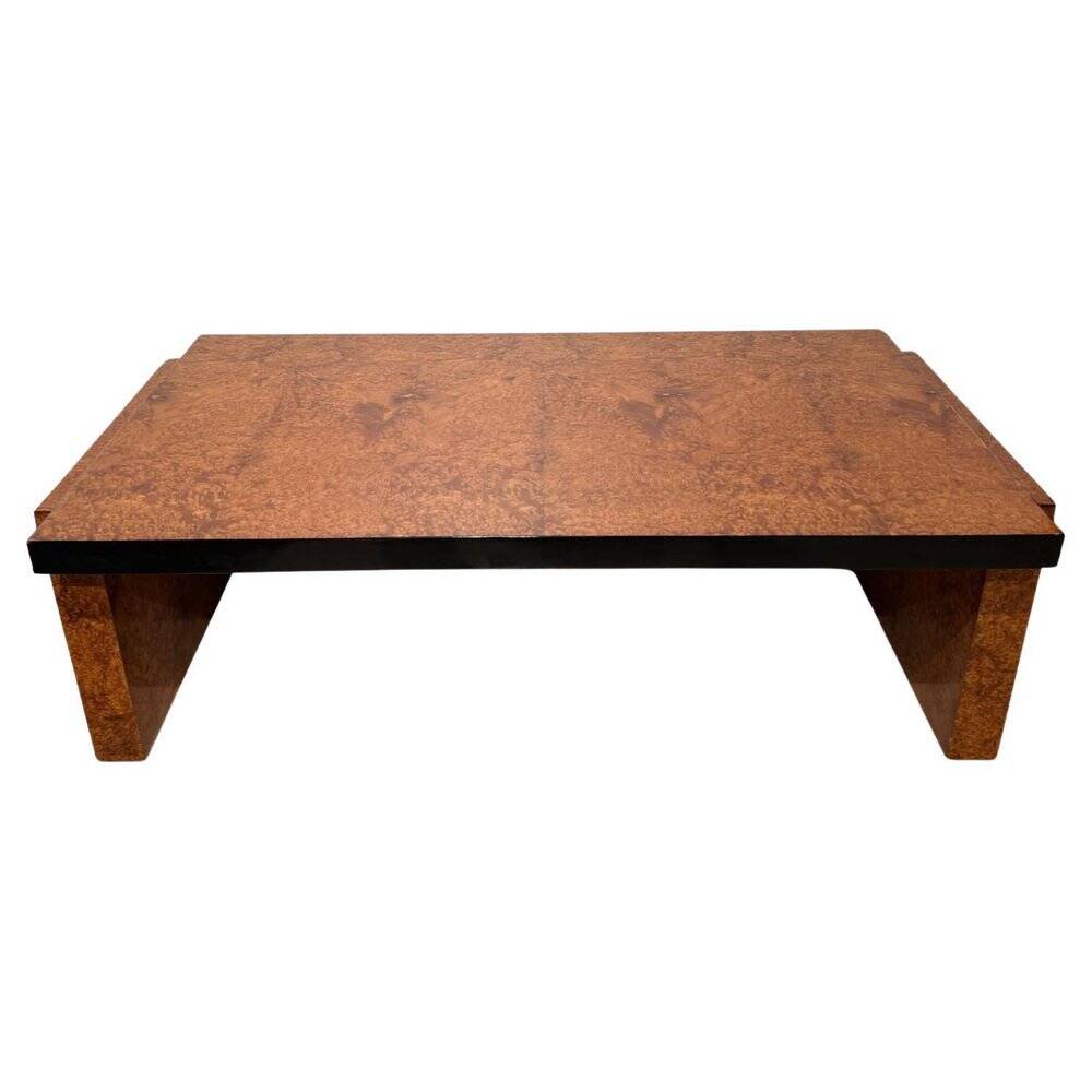 Art Deco Sofa Table in Amboyna Roots Veneer, France, 1930s