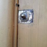 Porte d'entrée cintrée double en chêne, grilles et verre, XIXème