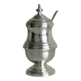 Mustard pot, sugar bowl in silver-plated metal