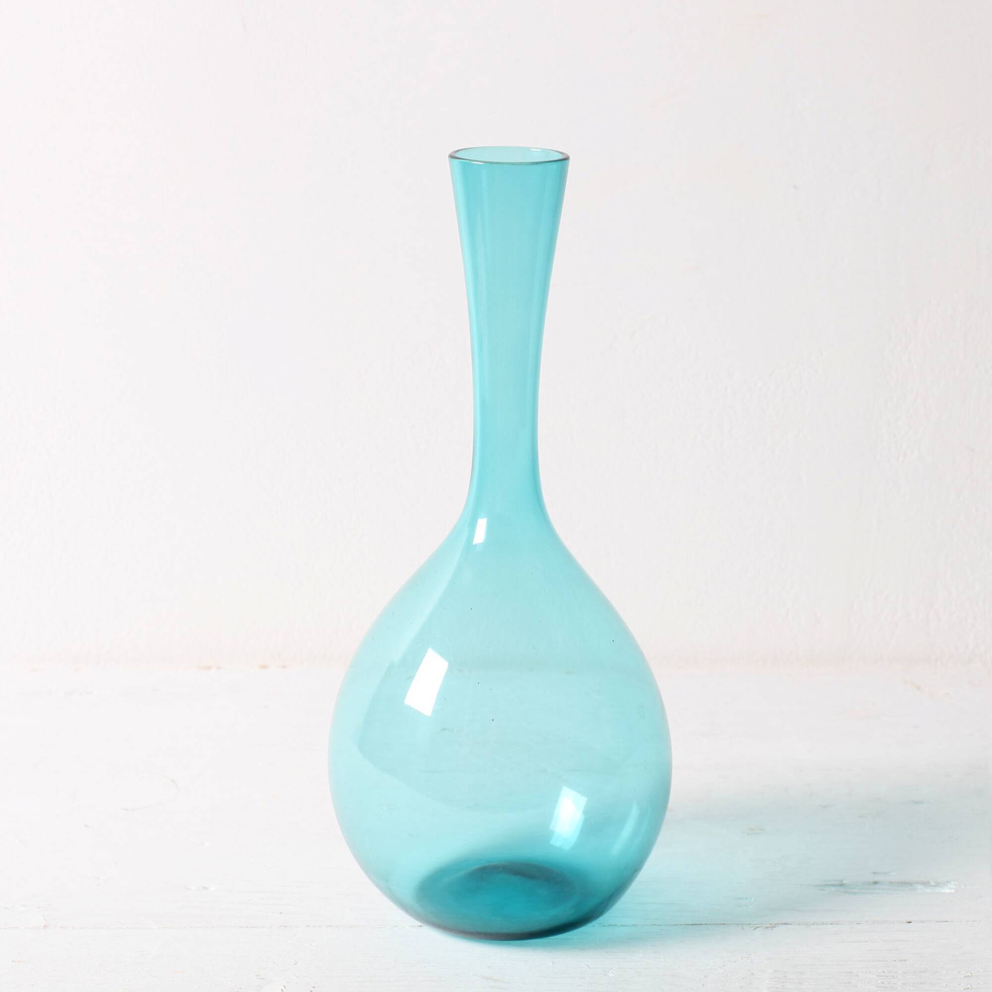 Vintage Mid-Century Light Blue Glass Vase by Arthur Persy / Sweden / 1950s